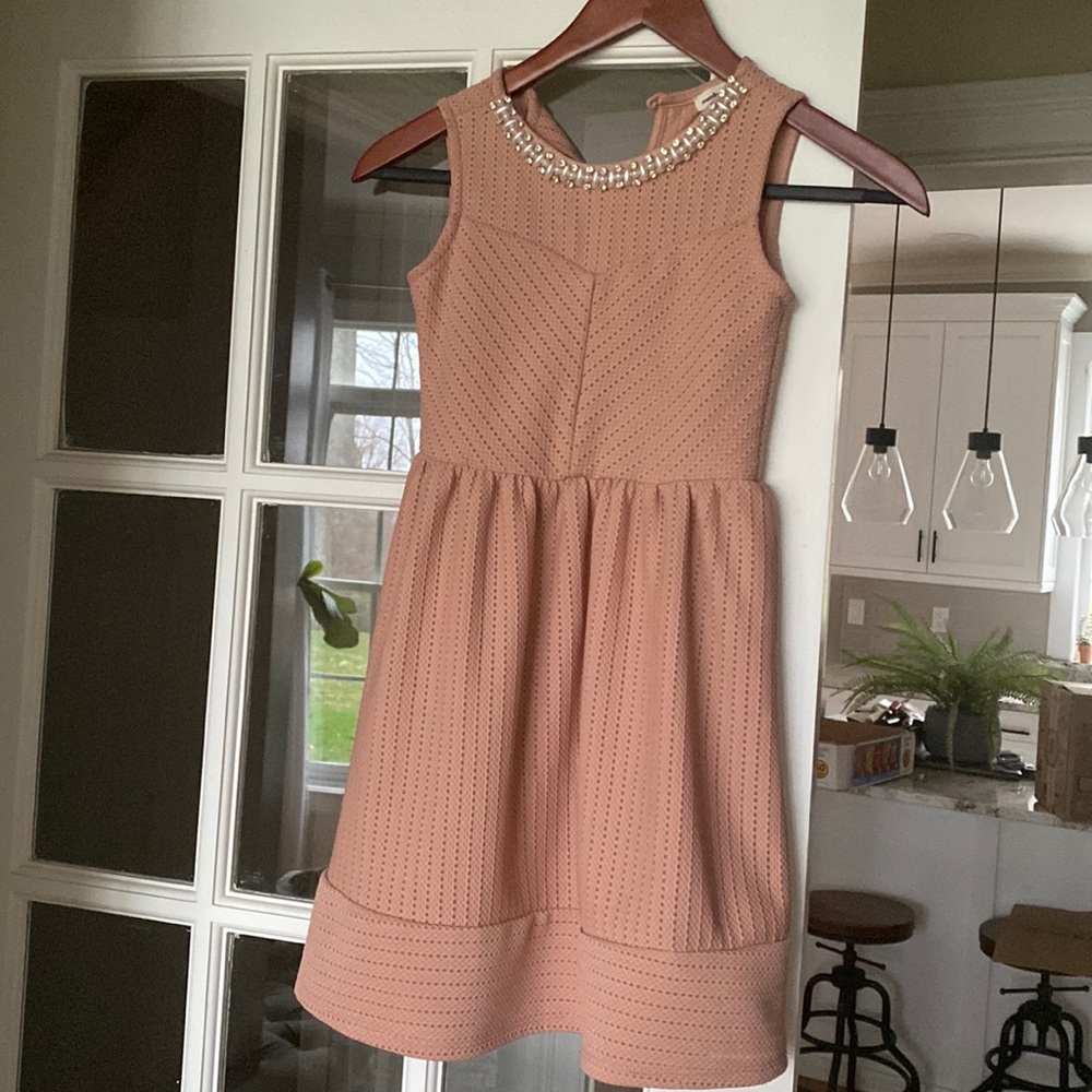 Girls mauve embellished spring dress